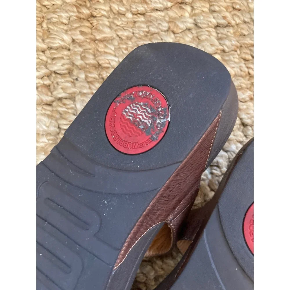 FitFlop Pietra Bronze Metallic Thong Sandals Womens 10 Microwobbleboard 458-012‎